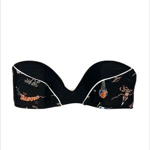 Insight Apocolypso Shima Black bandeau swim bikini top size 6